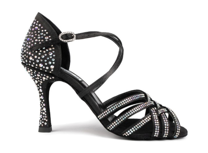 PD LEONOR Black Satin&Crystals 1 PD LEONOR Black Satin & Crystals