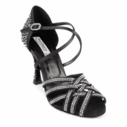 PD LEONOR Black Satin & Crystals
