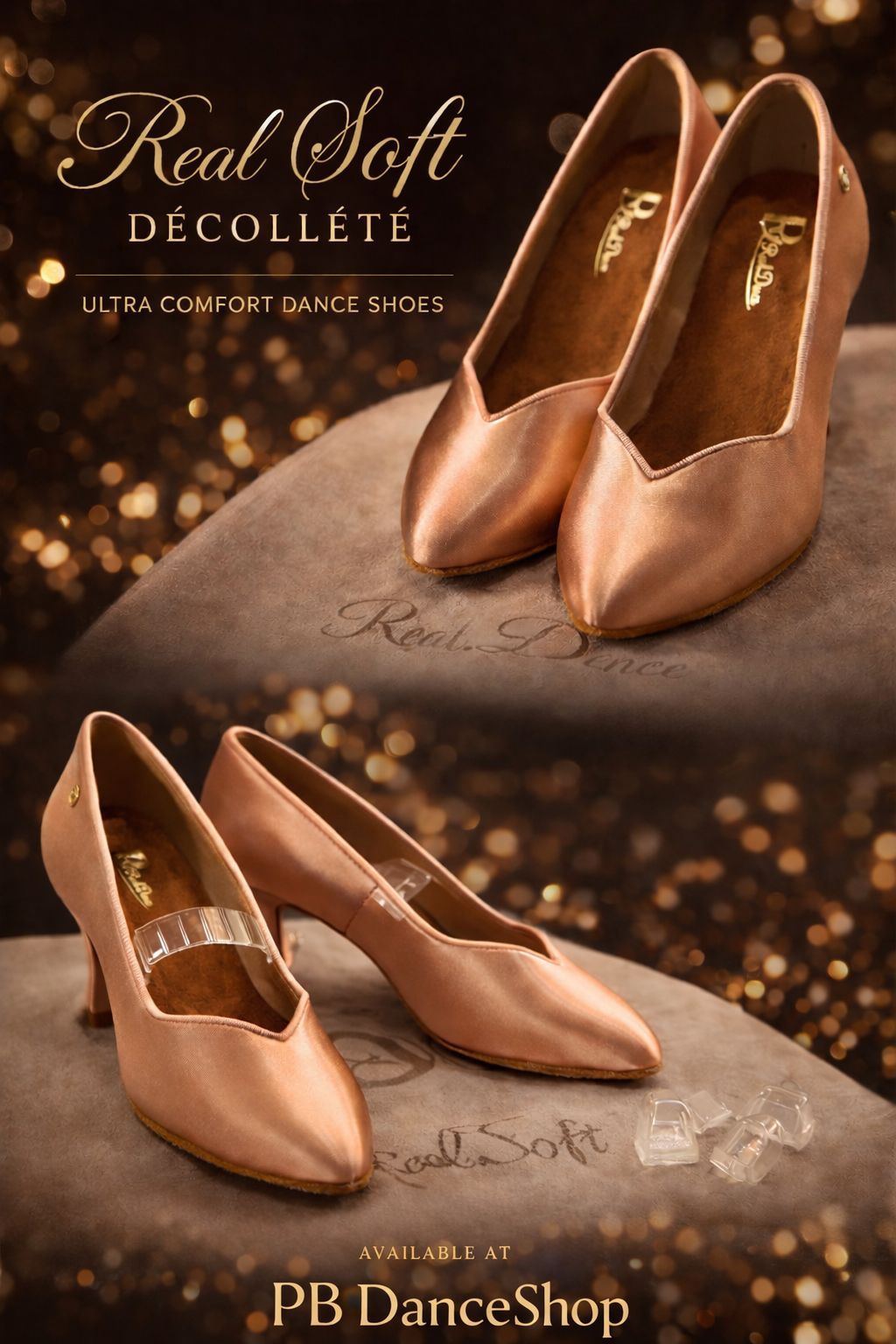 Real Soft Decolletè 2 scarpe da ballo donna comode Real Soft Décolleté PB Dance